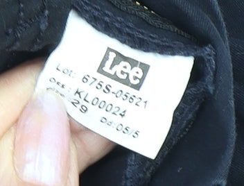 Womens UK Size 29 Lee Regular Fit Straight Black Trousers