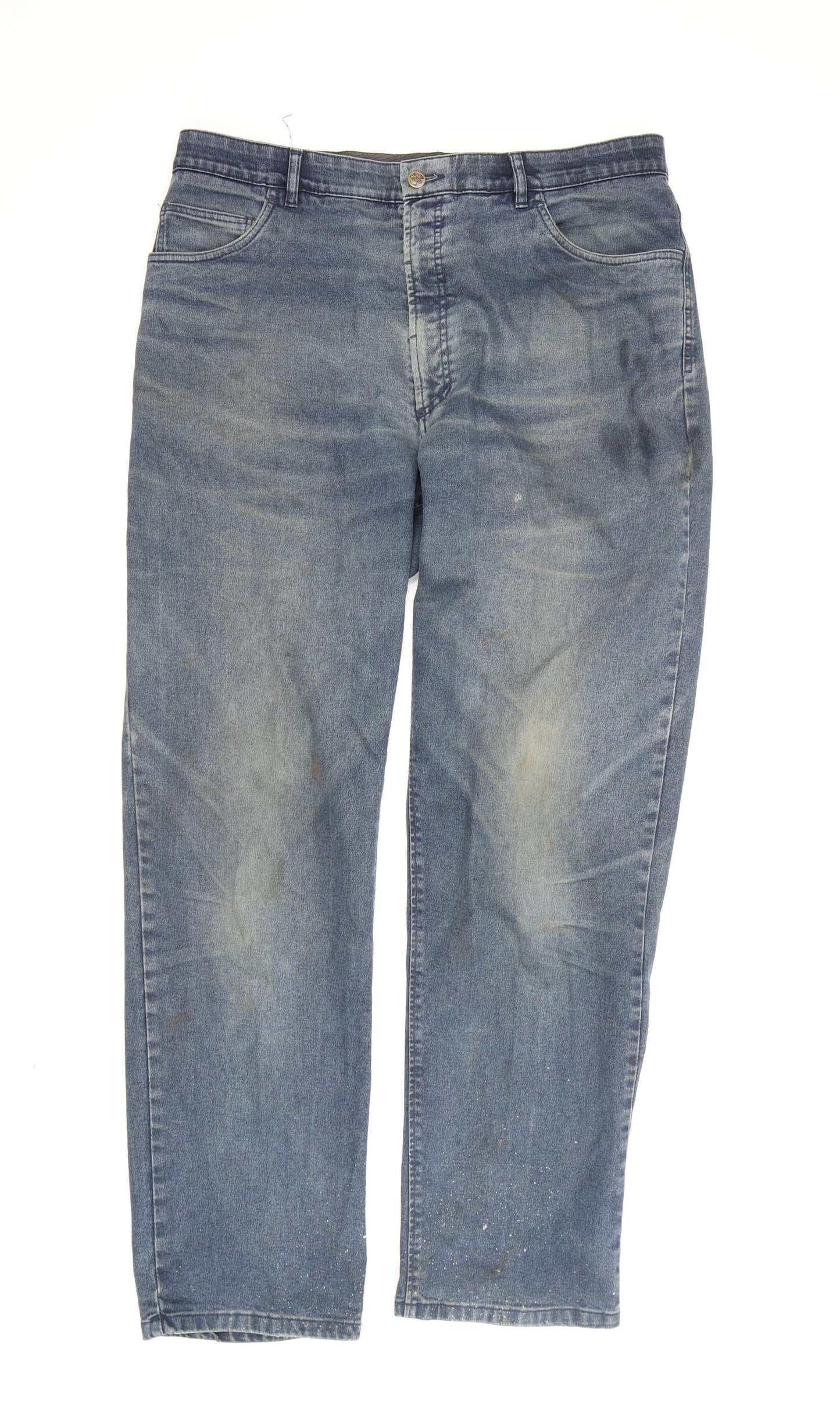 Vintage Men's Blue Straight Leg Jeans 38 Waist Cotton