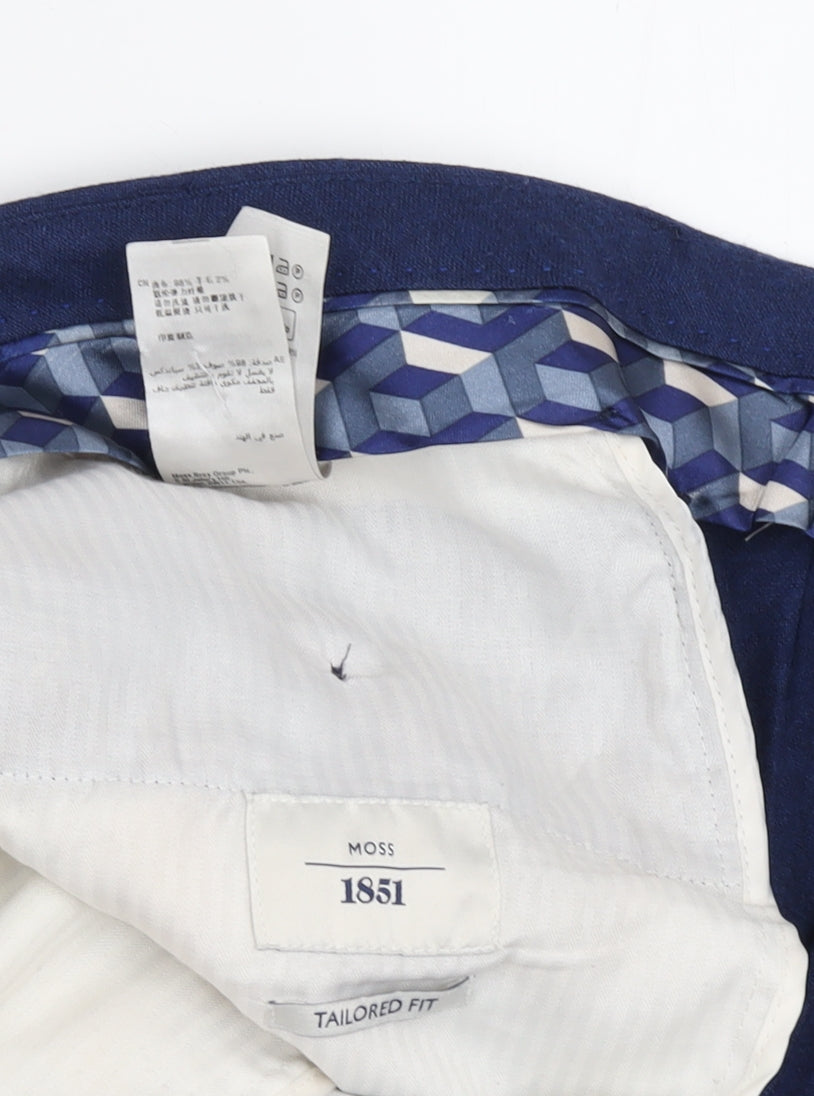 Moss Bros Men's Blue Dress Pants M Straight Leg