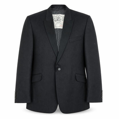 The Fyne & Dandy Men's Black XL Striped Blazer