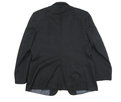 The Fyne & Dandy Men's Black XL Striped Blazer