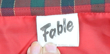 Fable Women's Red Plaid Midi Pleated Skirt Size 14