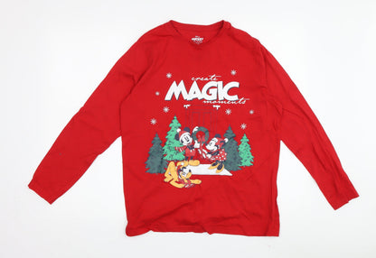 Primark Girls Red Mickey Mouse Long Sleeve Pyjama Top 12-13 Years