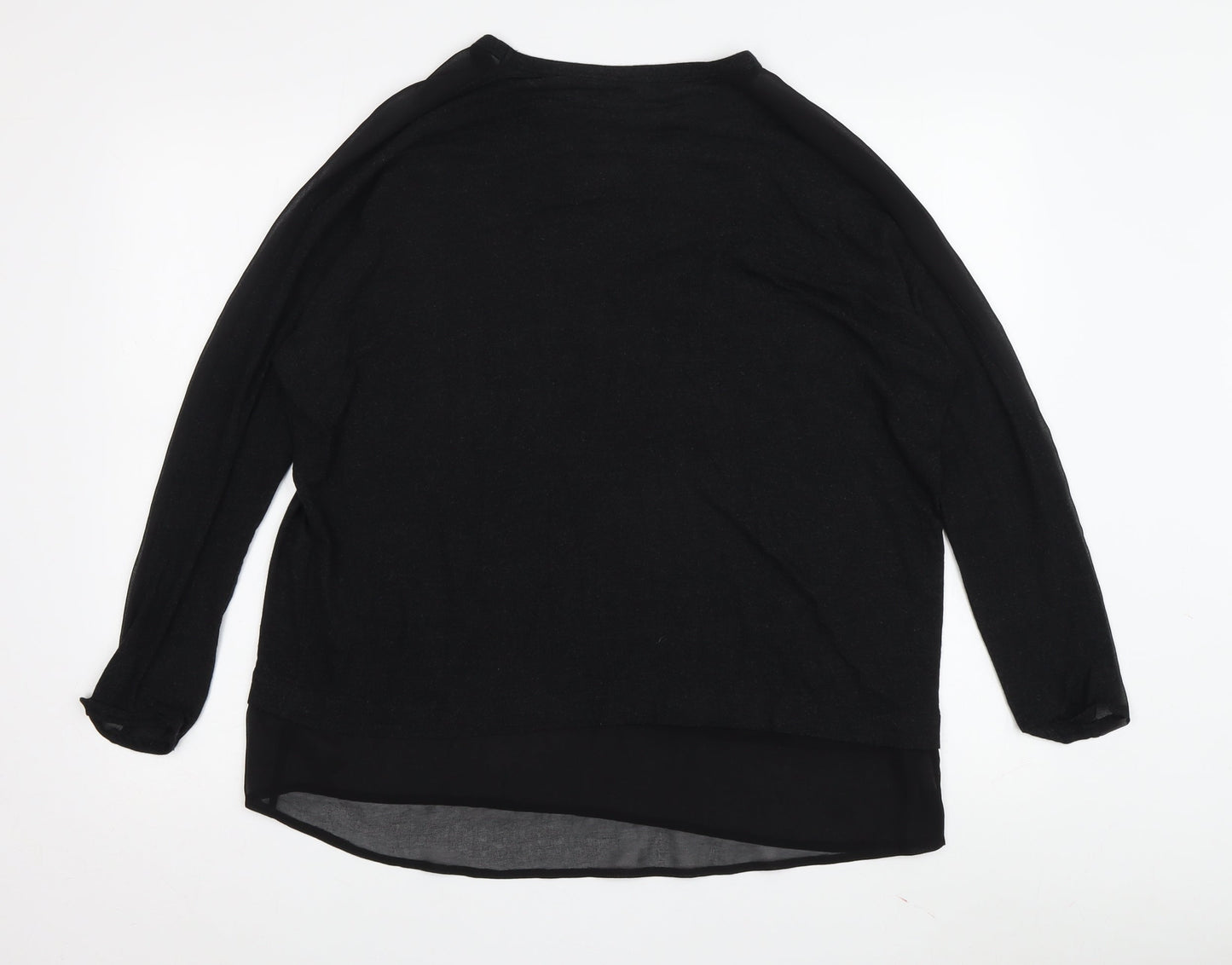 Womens UK Size 2 Zara Black Tunic Blouse
