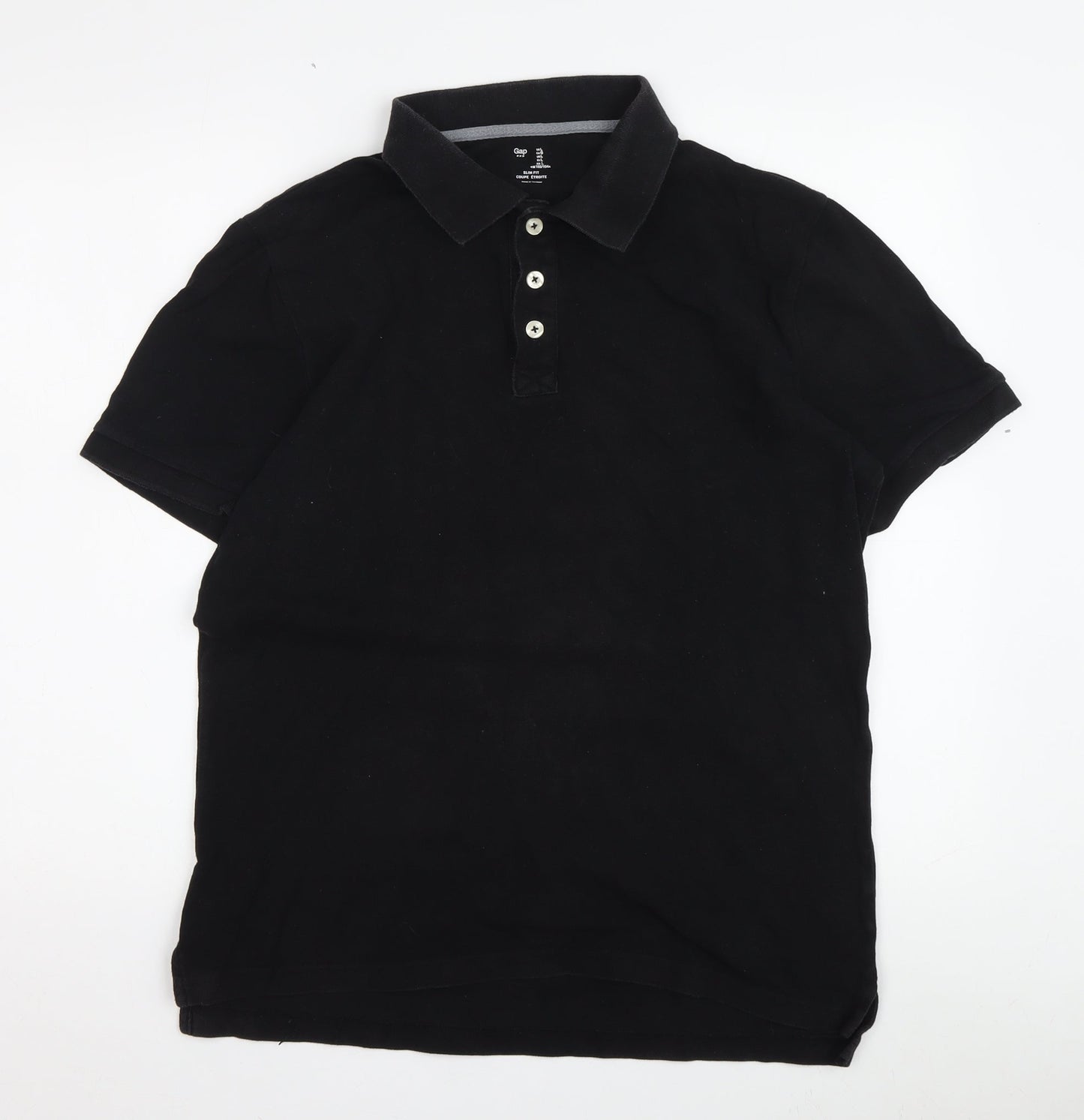 Gap Men's Black Slim Fit Polo L