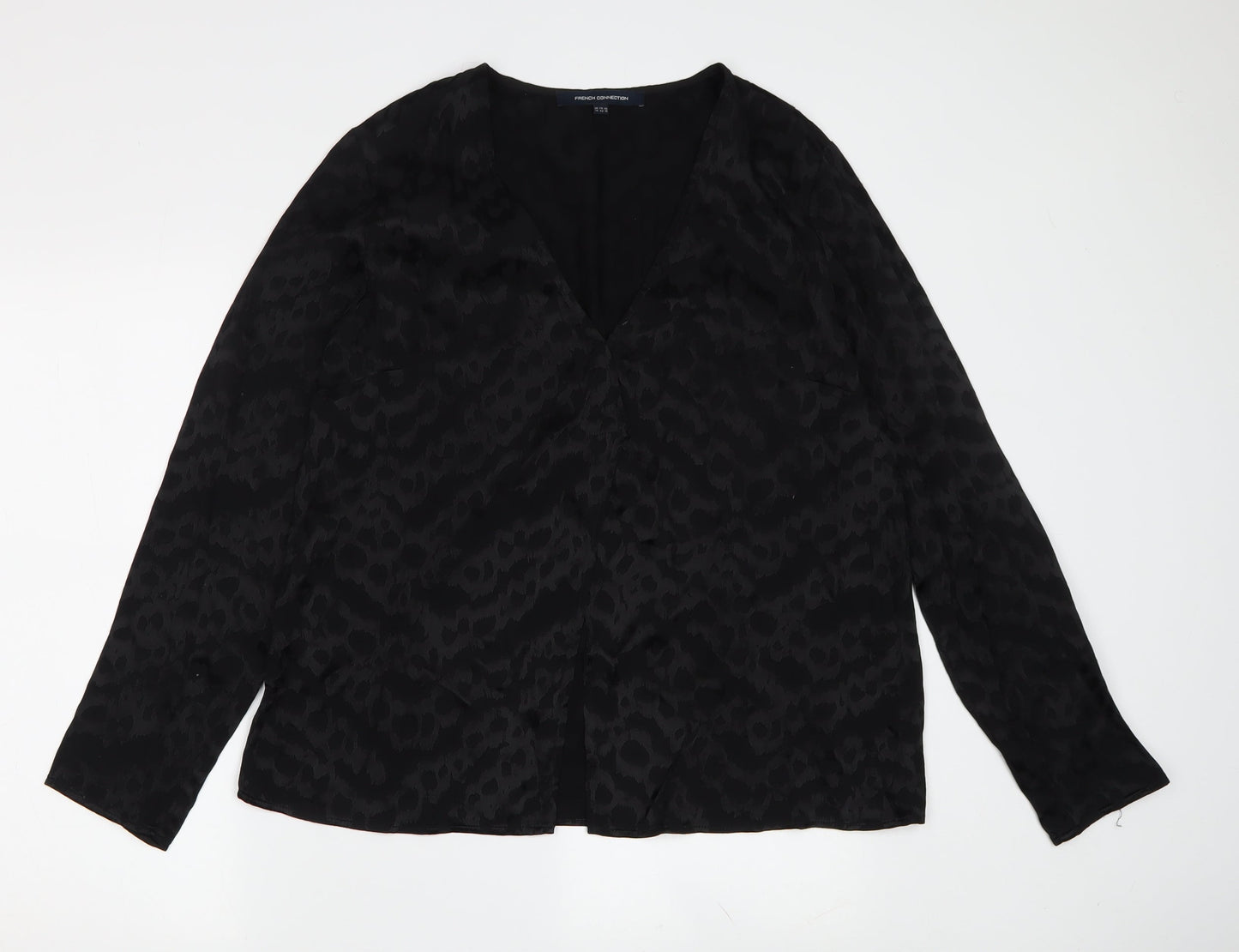 Womens UK Size 14 French Connection Black Basic Blouse