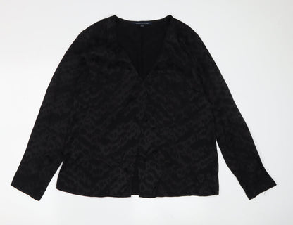 Womens UK Size 14 French Connection Black Basic Blouse
