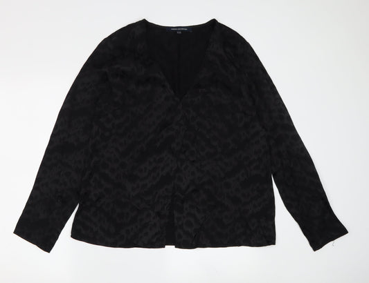 French Connection Women's Black Animal Print Blouse