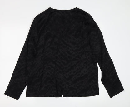 Womens UK Size 14 French Connection Black Basic Blouse