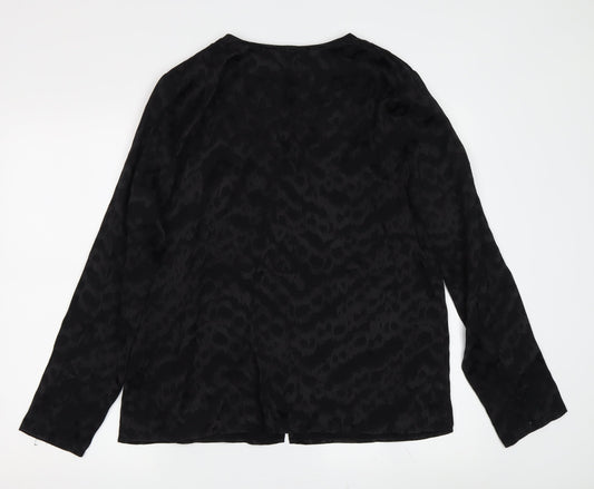 French Connection Women's Black Animal Print Blouse
