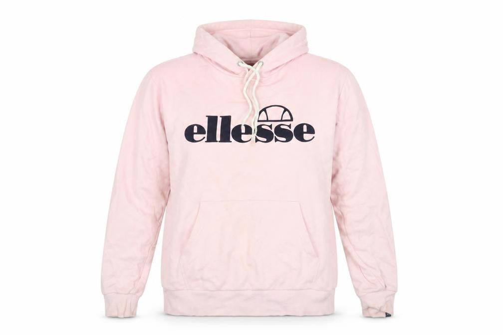 Front view of Ellesse unisex adults pink pullover hoodie xl