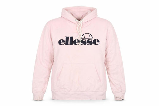 Front view of Ellesse unisex adults pink pullover hoodie xl