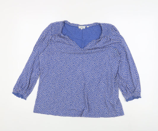 Womens UK Size 10 Fat Face Blue Tunic Blouse