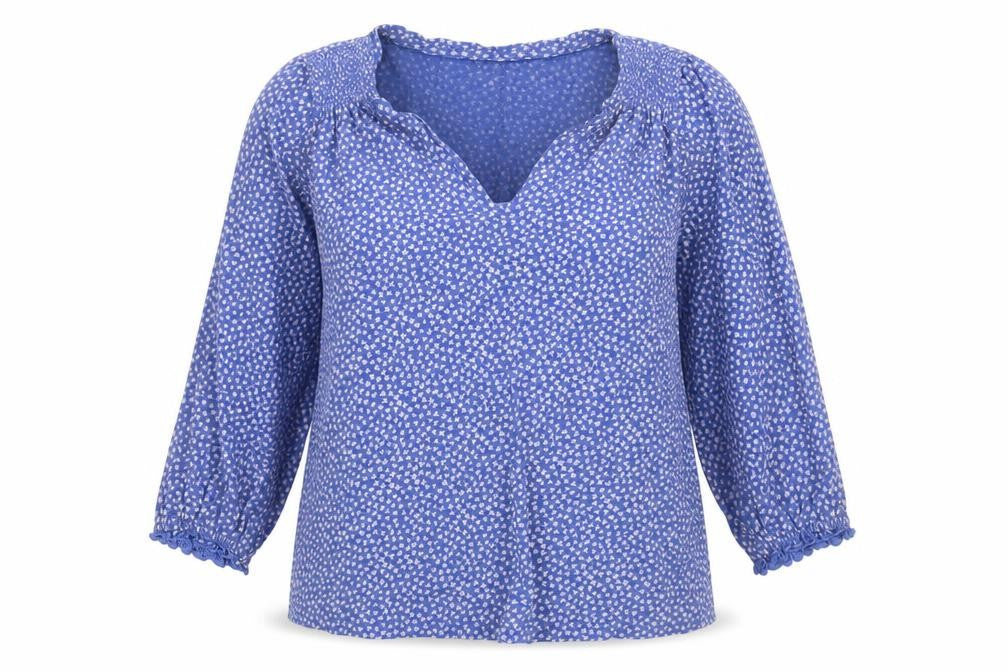 Womens UK Size 10 Fat Face Blue Tunic Blouse