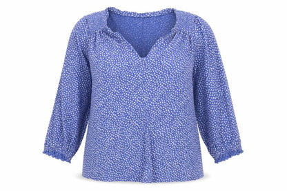 Womens UK Size 10 Fat Face Blue Tunic Blouse