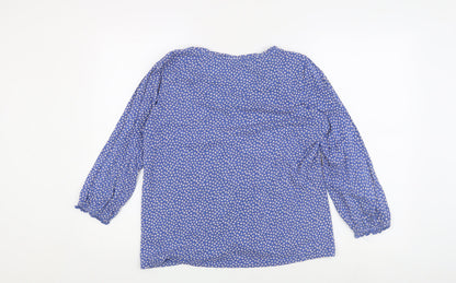 Womens UK Size 10 Fat Face Blue Tunic Blouse