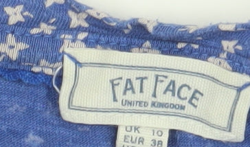 Womens UK Size 10 Fat Face Blue Tunic Blouse