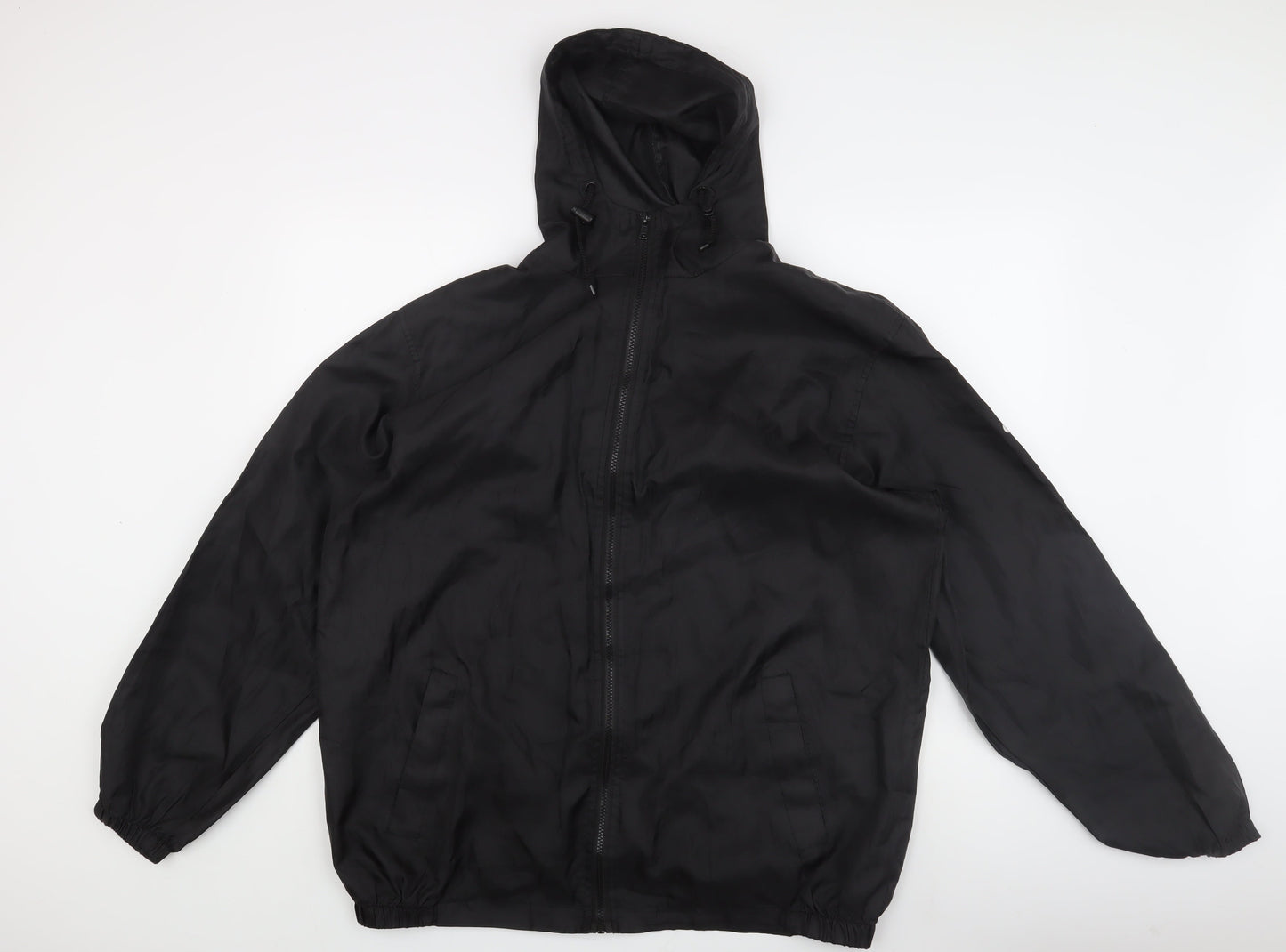 Mens UK Size L Cotton Traders Black Windbreaker Coat