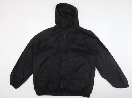 Mens UK Size L Cotton Traders Black Windbreaker Coat