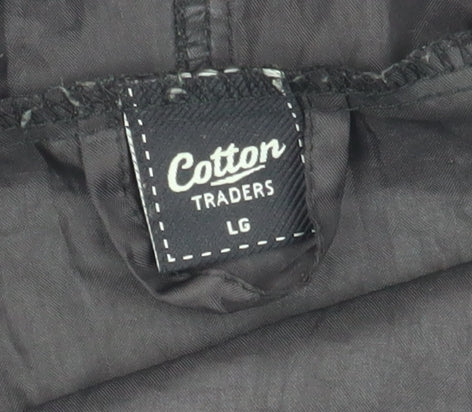 Mens UK Size L Cotton Traders Black Windbreaker Coat