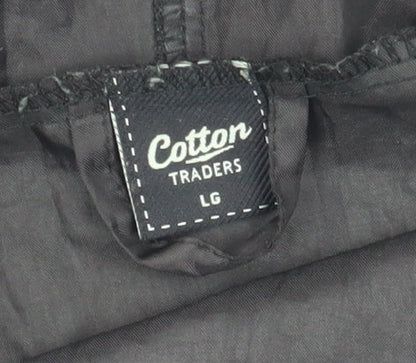 Mens UK Size L Cotton Traders Black Windbreaker Coat