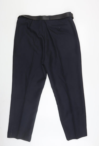 Mens UK Size 40 Chums Regular Fit Dress Pants Black Trousers