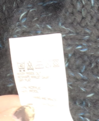 Marks & Spencer Men's L Blue Pullover Jumper, Mock Neck, Cozy Knit