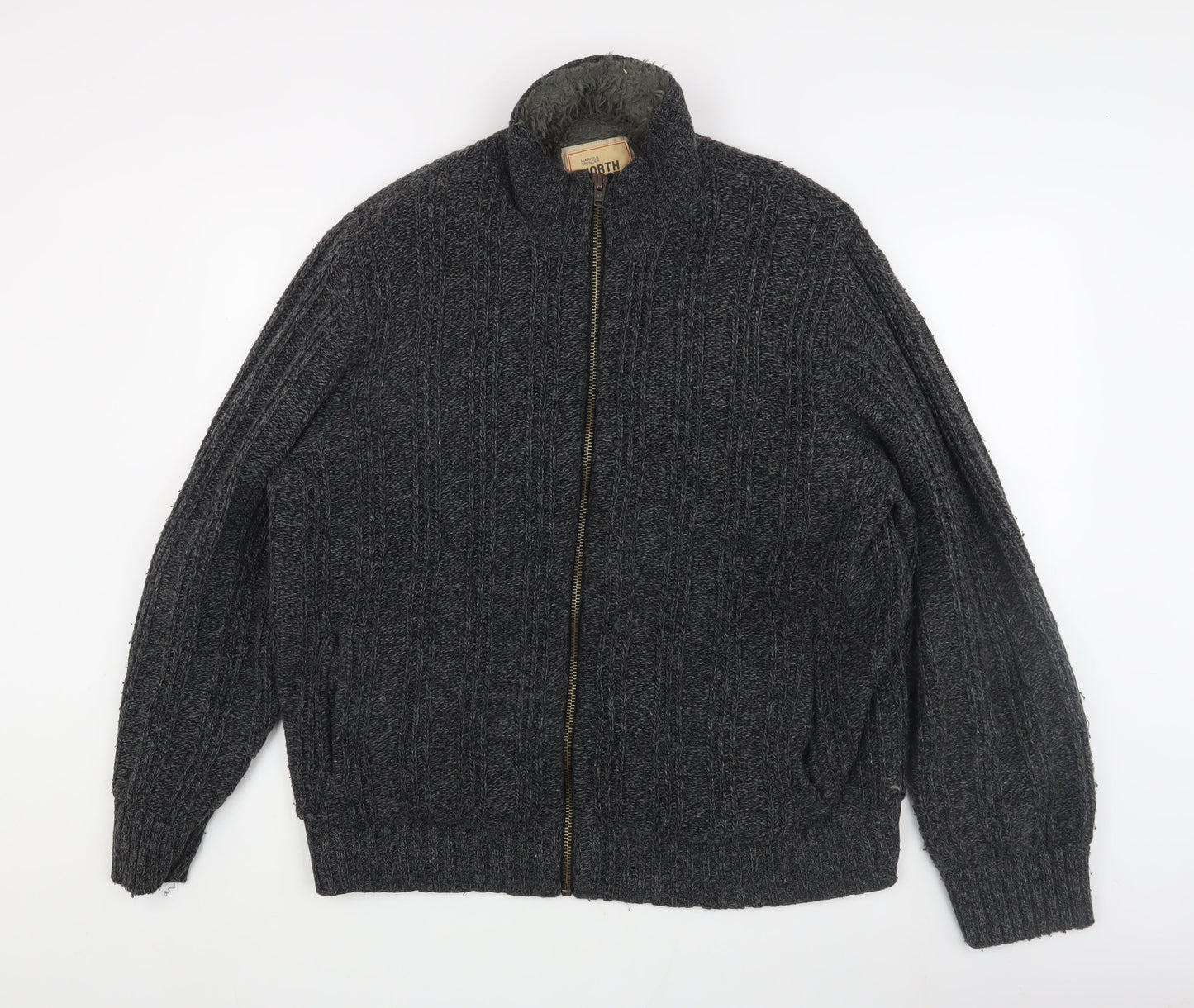 Marks and Spencer Men's Grey XL Full Zip Jumper