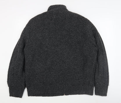 Marks and Spencer Men's Grey XL Full Zip Jumper
