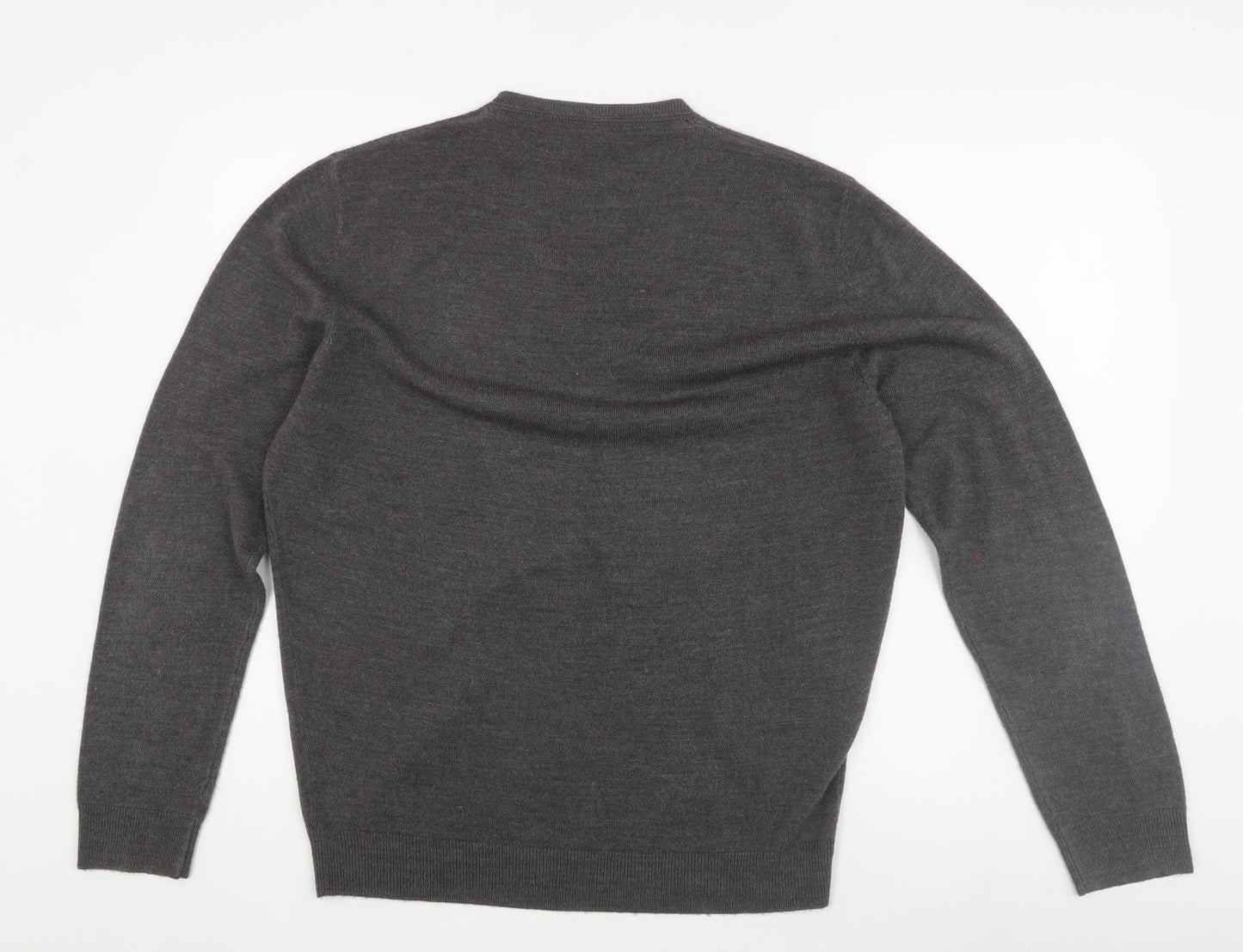 Jeff Banks Men's Grey V-Neck Pullover Jumper L