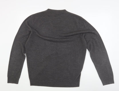 Jeff Banks Men's Grey V-Neck Pullover Jumper L