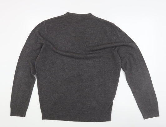 Jeff Banks Men's Grey V-Neck Pullover Jumper L