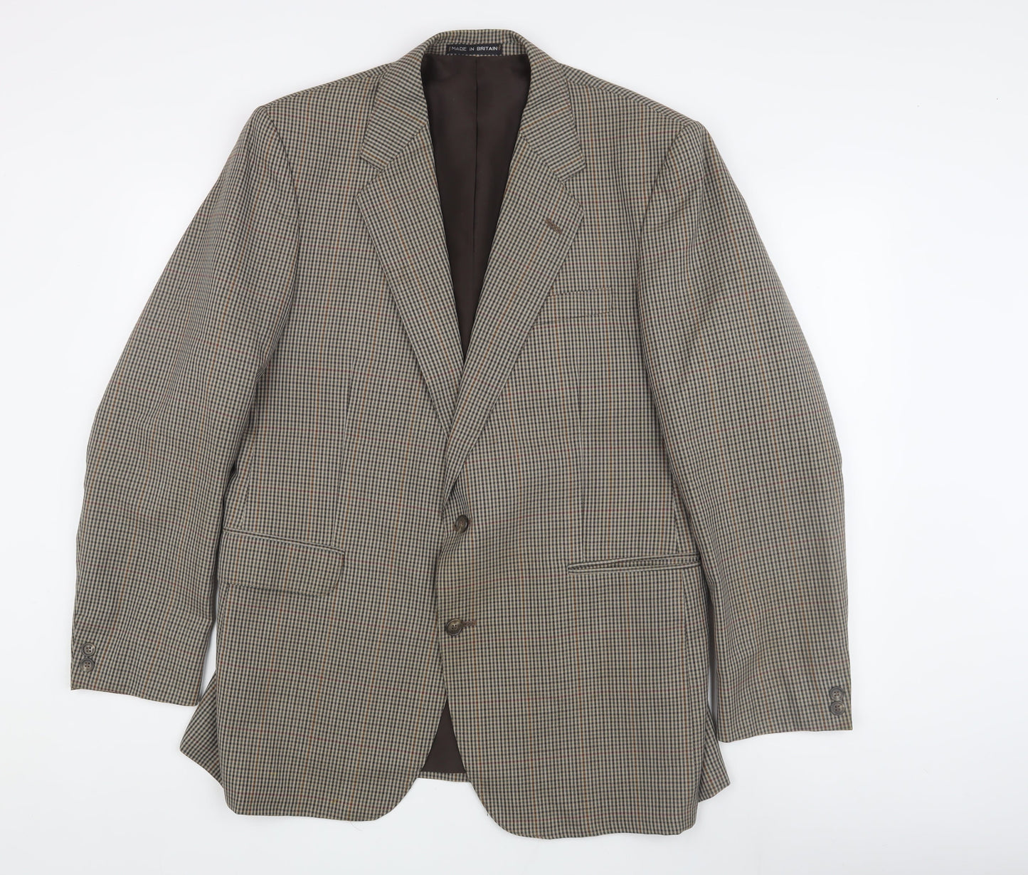 Heritage Clothes Men's Brown Check Blazer, Size 42R