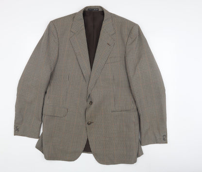 Heritage Clothes Men's Brown Check Blazer, Size 42R