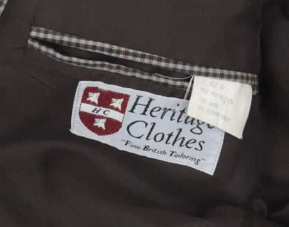 Heritage Clothes Men's Brown Check Blazer, Size 42R