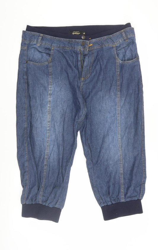 Golddigga Women's Blue Denim Jogger Trousers Size 18