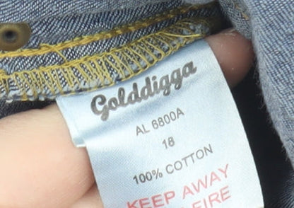 Golddigga Women's Blue Denim Jogger Trousers Size 18