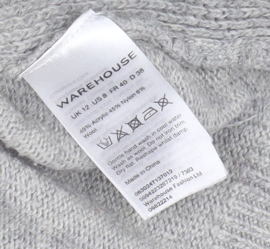 Womens UK Size 12 Warehouse Grey Pullover Jumper