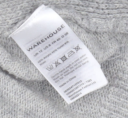 Womens UK Size 12 Warehouse Grey Pullover Jumper