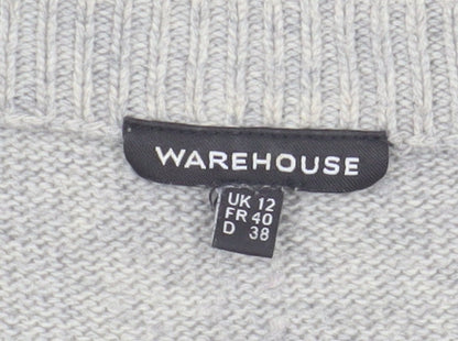 Womens UK Size 12 Warehouse Grey Pullover Jumper