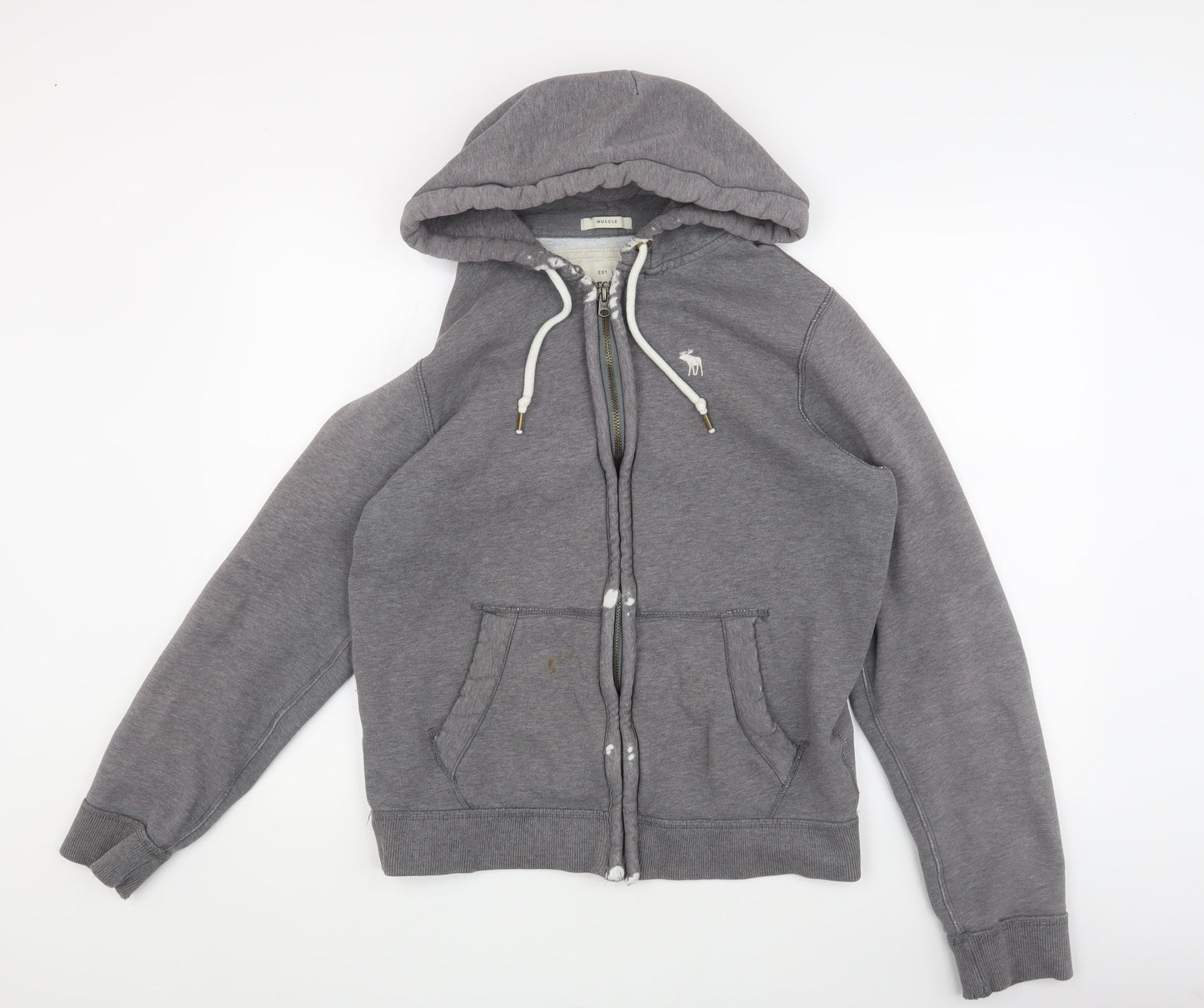 Abercrombie & Fitch Men's Grey Full Zip Hoodie M