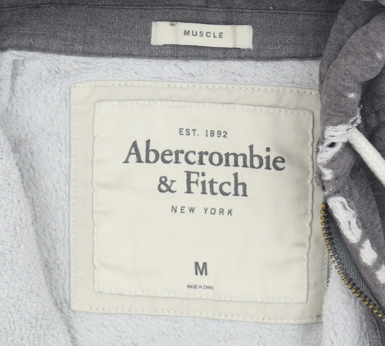 Abercrombie & Fitch Men's Grey Full Zip Hoodie M