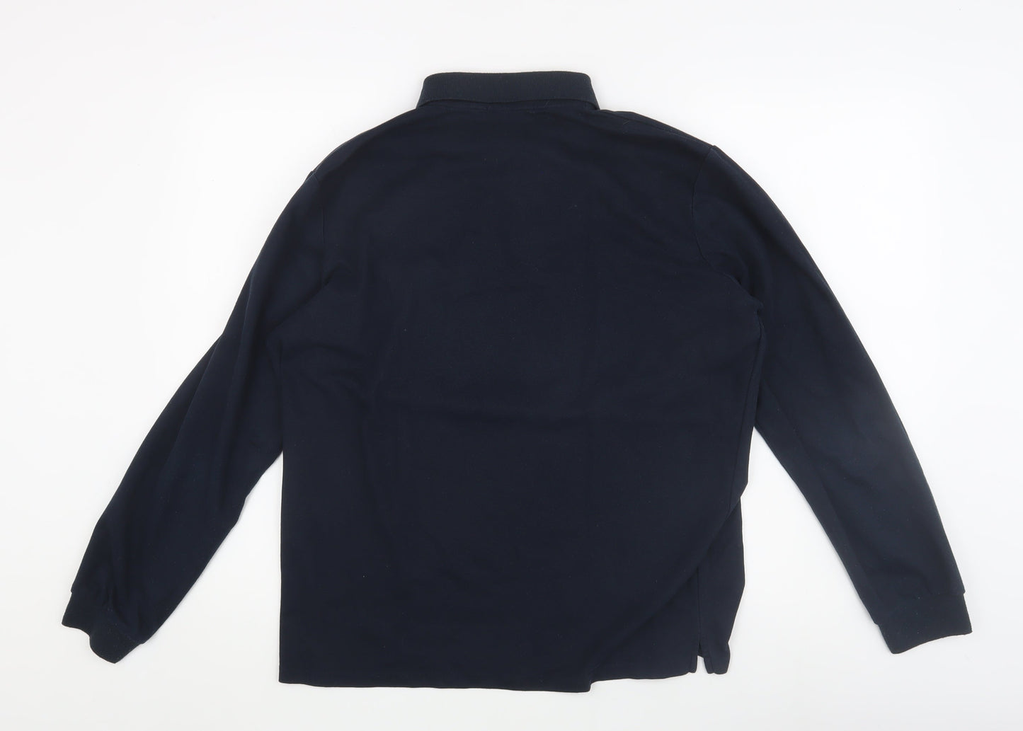 GHYUGR Men's Black Long Sleeve Polo Shirt - Size L