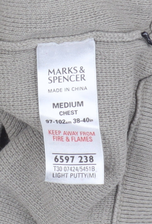Marks and Spencer Men’s Grey Cotton Pullover, M Size