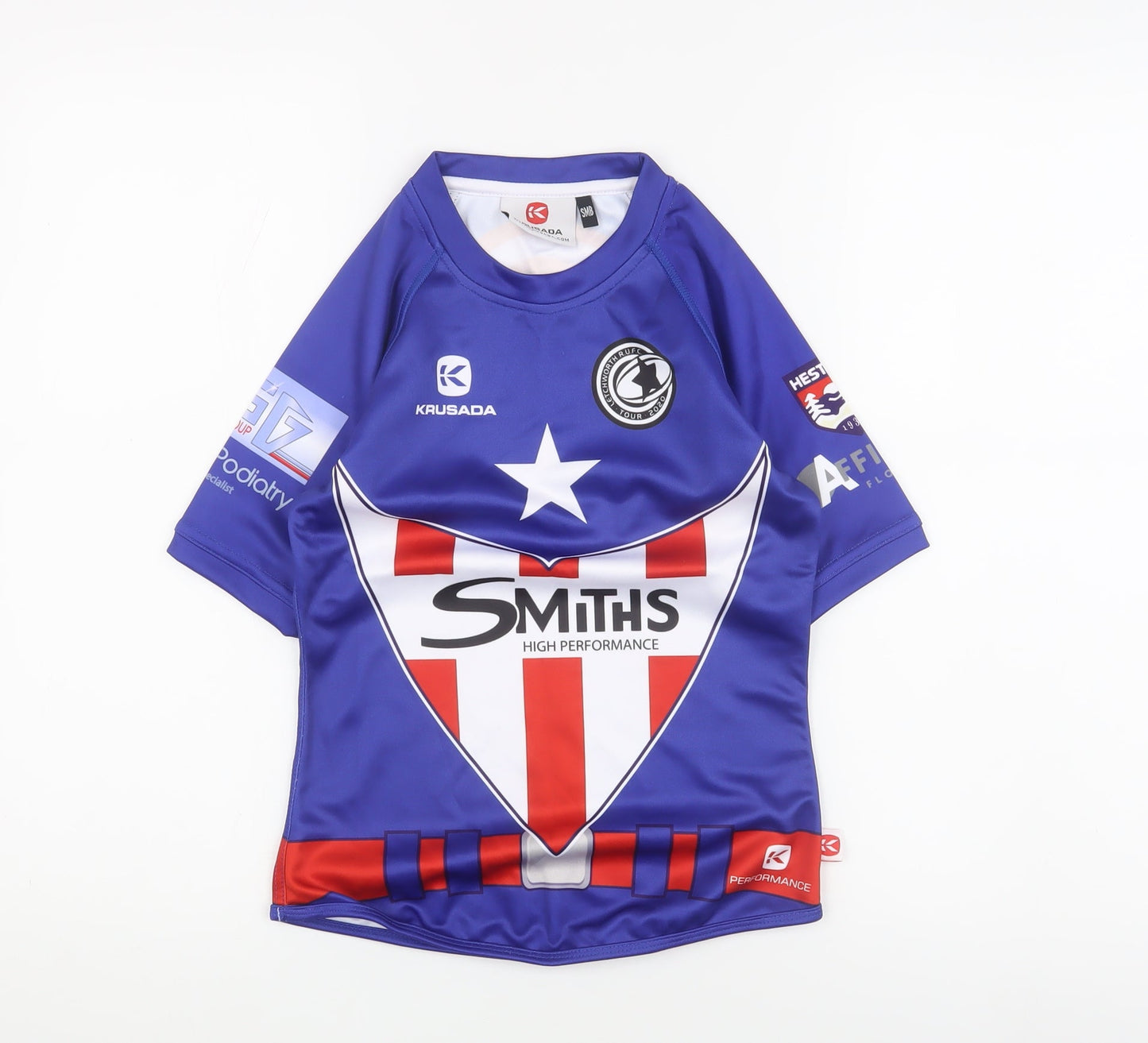 Krusada Boys Blue Rugby Jersey S - Quick Dry Sportswear
