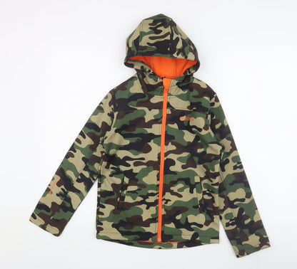 Mountain Warehouse Boys Camo Softshell Jacket 9-10Y Green