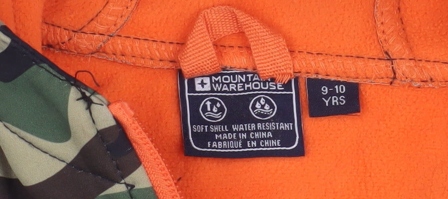 Mountain Warehouse Boys Camo Softshell Jacket 9-10Y Green
