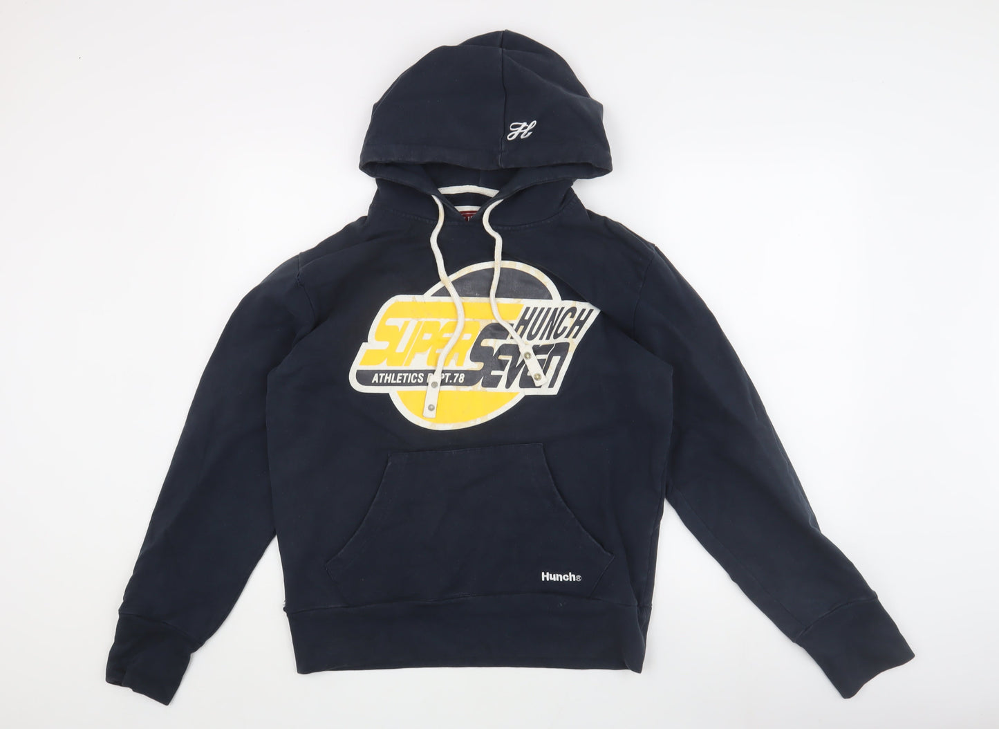 Hunch Men's Blue Pullover Hoodie - Medium, Sports Logo
