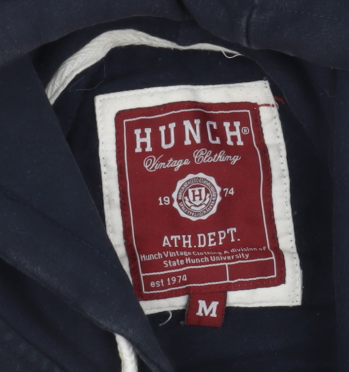 Hunch Men's Blue Pullover Hoodie - Medium, Sports Logo