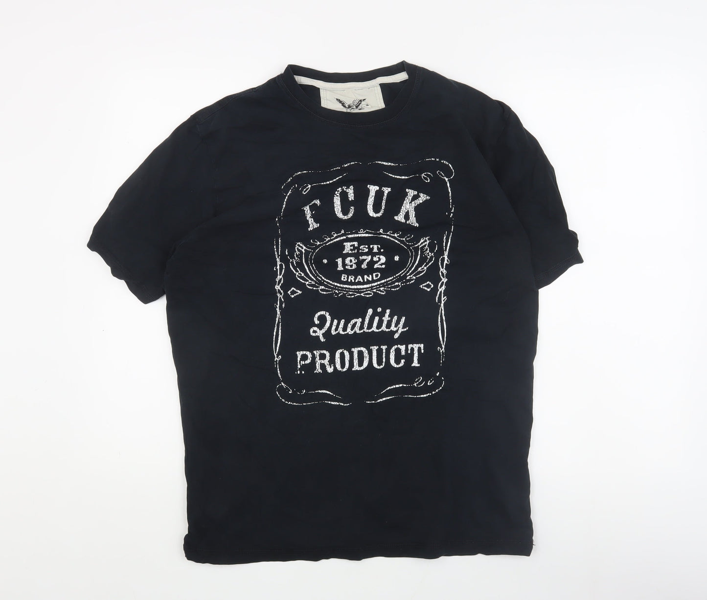 Mens UK Size L French Connection Black  T-Shirt